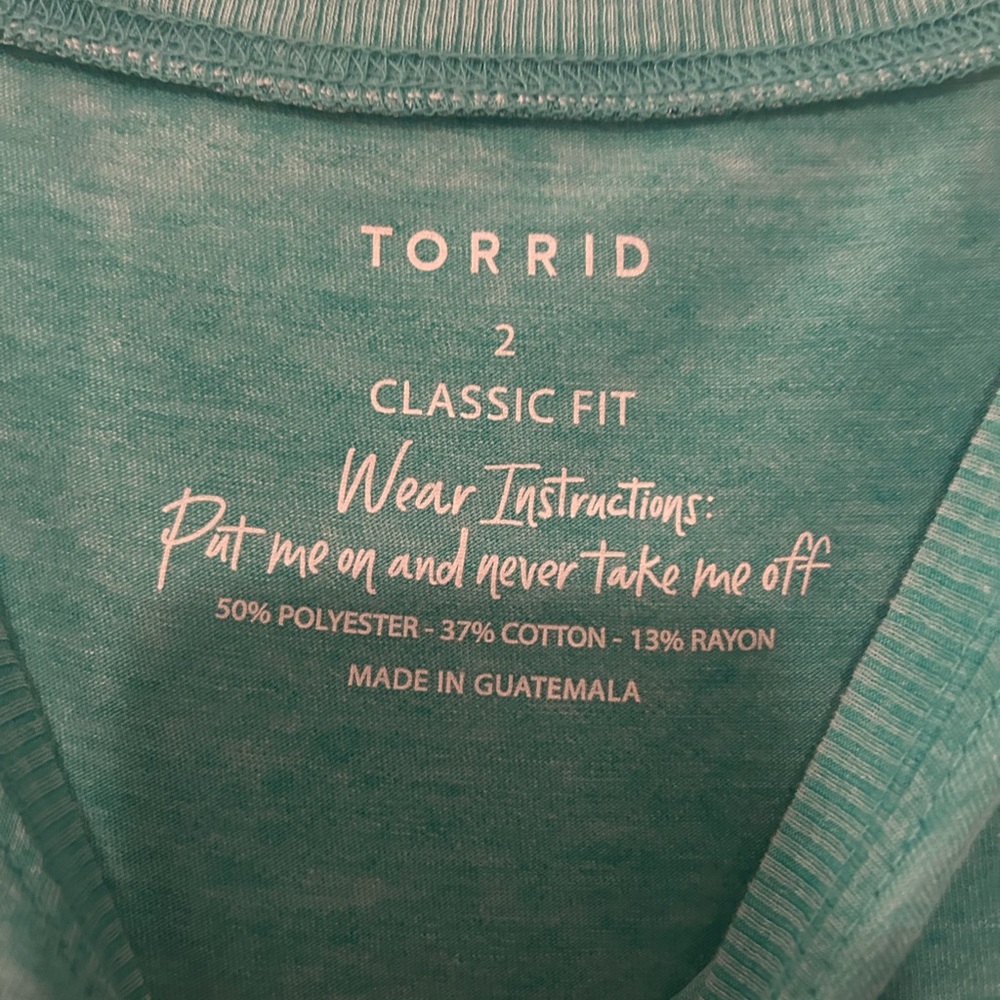 EUC Torrid Size 2 Teal Graphic Tank - "Beer Lime & Sunshine" - Picture 3 of 3